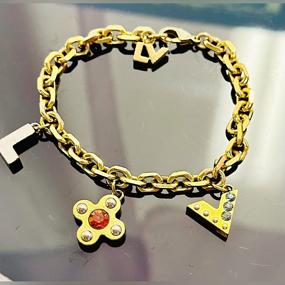Louis Vuitton Brassiere Love Letters Gold Tone Bracelet